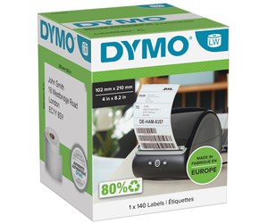 Papir, Fotopapir & Etiketter - DYMO LabelWriter DHL-fraktetiketter | 102 mm x 210 mm | Selvklebende | Rull med 140 etiketter - 2166659