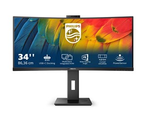 Skjerm - 34" Philips - 3440x1440 - 120Hz - VA - 100W PD- USB HUB - RJ45 - Curved - 34B1U5600CH/00