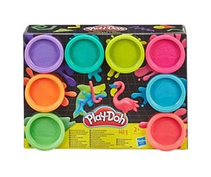 Byggesett - Hasbro Play-Doh 8-pakning med neonfarget giftfri modellérmasse med 8 farger - E5063ES0