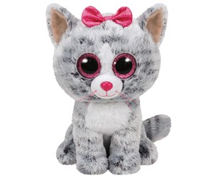 Dukker, Bamser & Utstyr - Ty Beanie Boos - Kiki Grey Striped Cat 24cm - 0584363