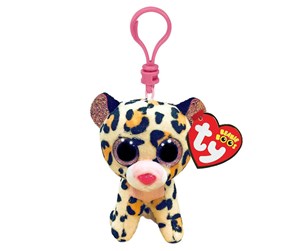 Dukker, Bamser & Utstyr - Ty Beanie Boo Clips - Livvie Brown & Pink Leopard 7cm - 2007532