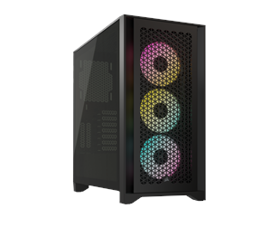 Kabinett - Corsair iCUE 4000D RGB Airflow TG - Black - Kabinett - Miditower - Svart - CC-9011240-WW