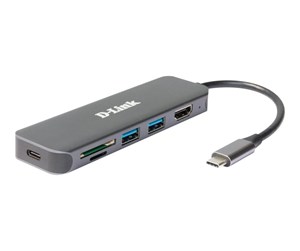 Dokkingstasjon - D-Link DUB-2327 - docking station - USB-C / Thunderbolt 3 - HDMI - DUB-2327