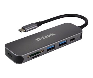 USB-hub - D-Link DUB-2325 - hub - with card reader - 5 ports USB-hub - 5 porter - Grå - DUB-2325/E