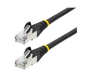 Nettverkskabel - 7.5m CAT6a Ethernet Cable - Black - Low Smoke Zero Halogen (LSZH) - 10GbE 500MHz 100W PoE++ Snagless RJ-45 w/Strain Reliefs S/FTP Network Patch Cord - patch cable - 7.5 m - black - NLBK-750-CAT6A-PATCH