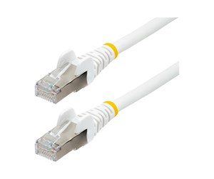 Nettverkskabel - 1m CAT6a Ethernet Cable - White - Low Smoke Zero Halogen (LSZH) - 10GbE 500MHz 100W PoE++ Snagless RJ-45 w/Strain Reliefs S/FTP Network Patch Cord - patch cable - 1 m - white - NLWH-1M-CAT6A-PATCH