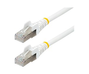 Nettverkskabel - 2m CAT6a Ethernet Cable - White - Low Smoke Zero Halogen (LSZH) - 10GbE 500MHz 100W PoE++ Snagless RJ-45 w/Strain Reliefs S/FTP Network Patch Cord - patch cable - 2 m - white - NLWH-2M-CAT6A-PATCH