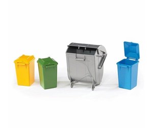 Leketøysbil - Bruder Accessories: Garbage can set (3 small 1 large) - BR2607