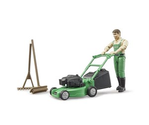 Leketøysbil - Bruder BWorld Gardener with lawn mower and equipment - BR62103