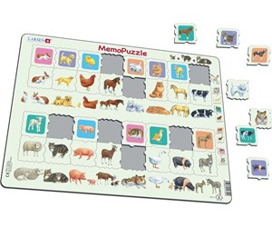 Puslespill - Larsen Puzzles Memo Parent and Baby animals - LA-GP11