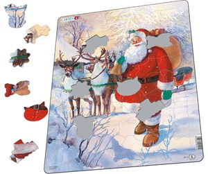 Puslespill - Larsen Puzzles Santa with sleigh (Maxi) - LA-JUL8