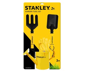 Kreative leker - Stanley Jr 4 Piece Garden Tool Set: Watering can Hand Trowel Hand Fork Gloves - SGH008-04-SY