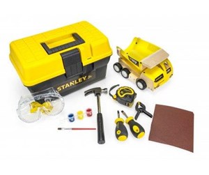 Kreative leker - Stanley Jr Wood Kit Bundle & 6 Pc Tool Set & Toolbox OK006-SY Dump Truck Kit Toolbox Hammer Screwdriver Philips & Flat Mini clamp Tape measure Safety Goggles - U030-K01-T07-SY