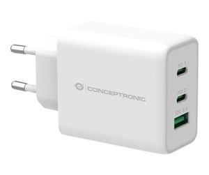 Mobil - Adaptere og ladere - Conceptronics Conceptronic ALTHEA12W 3-Port 65W GaN USB PD Charger power adapter - USB 2 x USB-C - 65 Watt - 120549103101