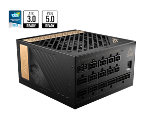 Strømforsyning (PSU) - MSI MEG Ai1300P PCIE5 Strømforsyning (PSU) - 1300 Watt - 120 mm - ATX - 80 Plus Platinum sertifisert - MEG AI1300P PCIE5