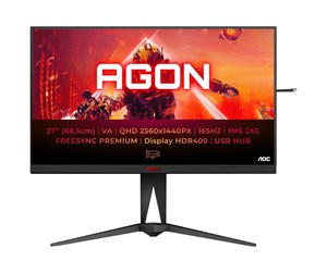 Skjerm - 27" AOC AGON AG275QXN - 2560x1440 - 165Hz - VA - DisplayHDR 400 - AG275QXN