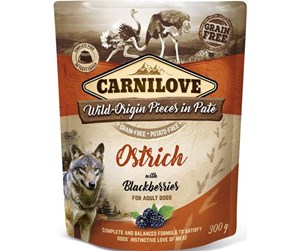 Hund - Carnilove Pouch Pate Ostrich with Blackberries 300g - CH240030