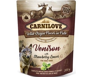 Hund - Carnilove Pouch Pate Venison with Strawberry Leave - CH260030