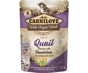 Katt - Carnilove cat pouch rich in Quail enriched w/Dande - CK2100085