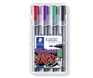 Skrive- & Tegneverktøy - Staedtler Marker Lumocolor permanent 4pcs.box - 352 WP4-1