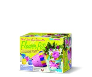 Lek & Lær - 4M KIDZMAKER / PAINT YOUR OWN TERRACOTTA FLOWER POT - 4M-04781