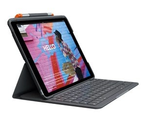 Tastatur - Logitech Slim Folio - keyboard and folio case - QWERTY - UK - oxford grey - Tastatur & Foliosett - Engelsk - Storbritannia - Grå - 920-011429