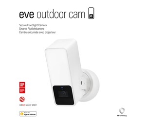 Smarthus - Eve Outdoor Cam White - Secure Floodlight Camera for Apple HomeKit - 10ECG8101