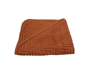 Babyleker - Filibabba Bath towel with hood GOTS - Zigzag rust - FI-ZR036