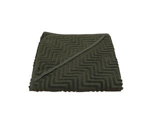 Babyleker - Filibabba Bath towel with hood GOTS - Zigzag dark green - FI-ZG038