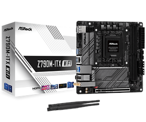 Hovedkort - ASRock Z790M-ITX WIFI Hovedkort - Intel Z790 - Intel LGA1700 socket - DDR5 RAM - Mini-ITX - 90-MXBKE0-A0UAYZ