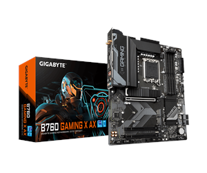 Hovedkort - GIGABYTE B760 GAMING X AX Hovedkort - Intel B760 - Intel LGA1700 socket - DDR5 RAM - ATX - B760 GAMING X AX