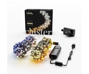 Smarthus - Twinkly Cluster – 400 App-controlled AWW LEDs. 6 Meters. Black Wire. - TWC400GOP-BEU