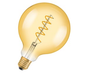 LED-lyspære - Osram LED-lyspære Vintage 1906 Globe125 Spiral Filament 4W/820 (28W) Gold Dimmable E27 - 4058075270008