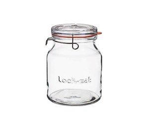 Kjøkkentilbehør - Luigi Bormioli Lock Eat Jam jar with patent lid chubby Dia 14.5 x 19 cm 2 liters Clear - 0032622025055