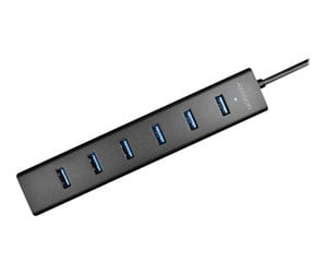 USB-hub - AXAGON HUE-SA7BP - hub - 7 ports USB-hub - 7 porter - Svart - HUE-SA7BP