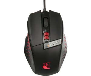 Mus - Konix Drakkar Souris Runemaster Gaming Mouse (Black/Red) - Gaming mus - Optical / gyroscopic - 7 - Svart med rødt lys - 3328170270304