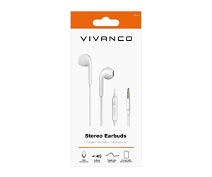 Hodetelefoner - Vivanco Smart Pro In-Ear Plugin Eggshape Headset White - 61741