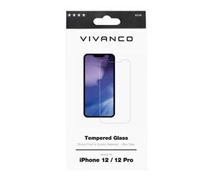 Mobil - Beskyttelsesglass - Vivanco Tempered Protect. Glass 9H iPhone 12 / 12 Pro - 62136