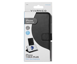 Mobil - Deksel og etui - Vivanco Classic Wallet iPhone 8/7/6+ Black - 37553