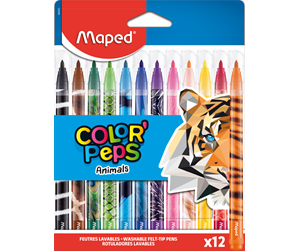 Skrive- & Tegneverktøy - Maped Color'Peps Animals Felt-pens x12 - 845403