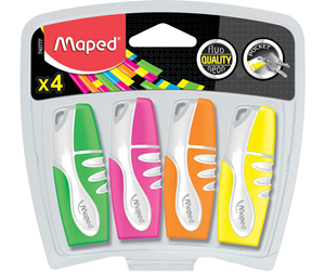 Skrive- & Tegneverktøy - Maped Fluo'Peps Pocket Soft Highlighters x4 - 742777