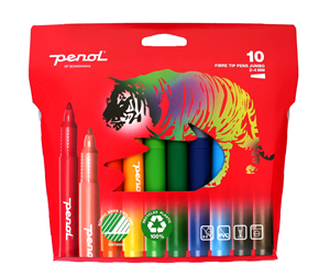 Skrive- & Tegneverktøy - Penol Fibre Tip Jumbo pens x10 - 16000004