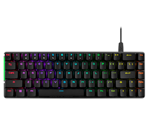 Tastatur - ASUS ROG FALCHION ACE 65% Black RGB Compact USB-C - ND - Gamingtastatur - Nordisk - Svart - 90MP0346-BKNA01