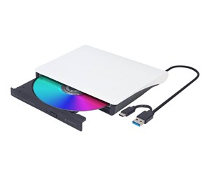 Optisk driver (DVD/BR/Floppy) - Gembird DVD-USB-03-BW - DVD±RW (±R DL) / DVD-RAM drive - USB 3.1 Gen 1 - external - DVD-RW (Brenner) - USB 3.1 Gen 1 - Hvit - DVD-USB-03-BW