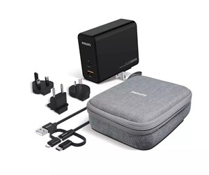 Mobil - Adaptere og ladere - Philips World Travel Adapter and Power Bank - 5000mAH (incl. USB-A - USB-C/Lightning cable) - DLP5751T