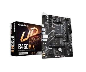 Hovedkort - GIGABYTE B450M K Hovedkort - AMD B450 - AMD AM4 socket - DDR4 RAM - Micro-ATX - B450M K