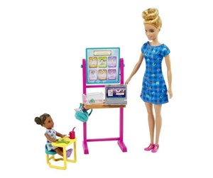 Dukker, Bamser & Utstyr - Barbie Teacher Doll (Blonde) with Apprentice - HCN19