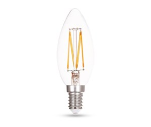 LED-lyspære - HiluX LED-lyspære K2 Candle 5,2W/927 (40W) Clear Dimmable E14 - 5714255004991