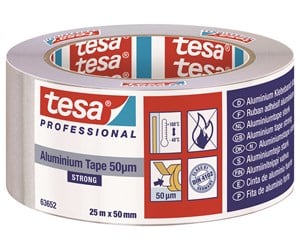 Tape & Lim - tesa Aluminum Tape Strong  50mµ Liner 25m x 50mm - 63652-00001-01