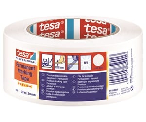 Tape & Lim - tesa Floor Marking Tape Premium indoor and outdoor 33m x 50 mm White - 04169-00056-93